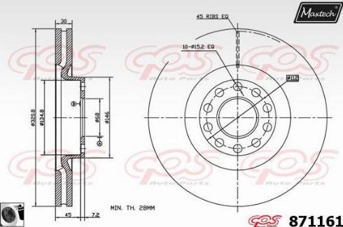 Maxtech 871161.0060 - Disque de frein cwaw.fr