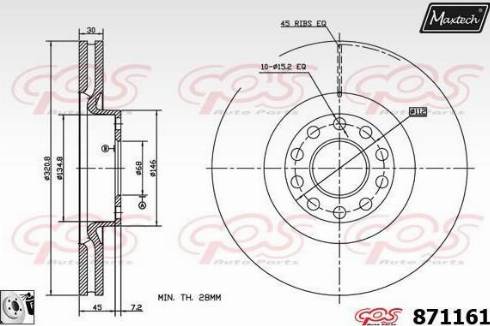 Maxtech 871161.0080 - Disque de frein cwaw.fr