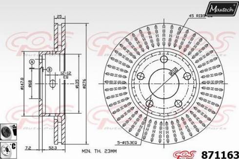 Maxtech 871163.6060 - Disque de frein cwaw.fr