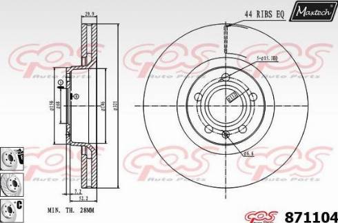 Maxtech 871104.6980 - Disque de frein cwaw.fr