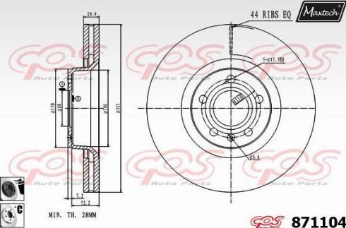 Maxtech 871104.6060 - Disque de frein cwaw.fr