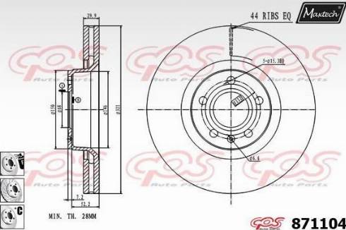 Maxtech 871104.6880 - Disque de frein cwaw.fr