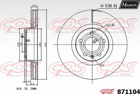 Maxtech 871104.0000 - Disque de frein cwaw.fr