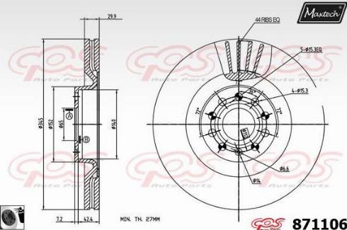 Maxtech 871106.0060 - Disque de frein cwaw.fr