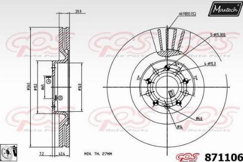 Maxtech 871106.0080 - Disque de frein cwaw.fr