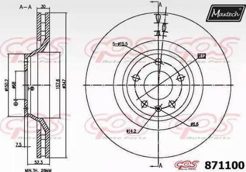 Maxtech 871100.0000 - Disque de frein cwaw.fr