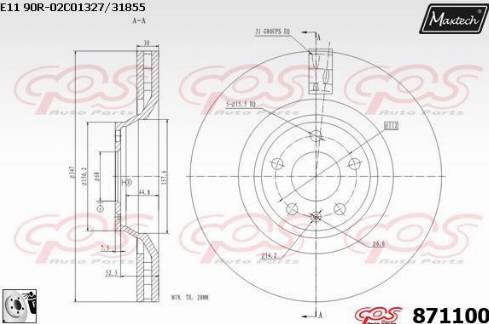 Maxtech 871100.0080 - Disque de frein cwaw.fr