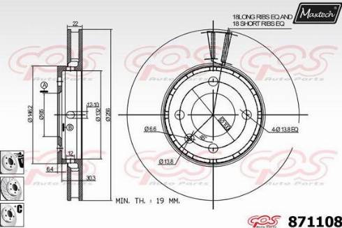 Maxtech 871108.6880 - Disque de frein cwaw.fr