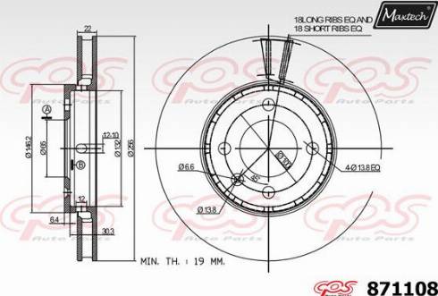 Maxtech 871108.0000 - Disque de frein cwaw.fr