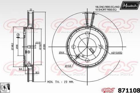 Maxtech 871108.0080 - Disque de frein cwaw.fr