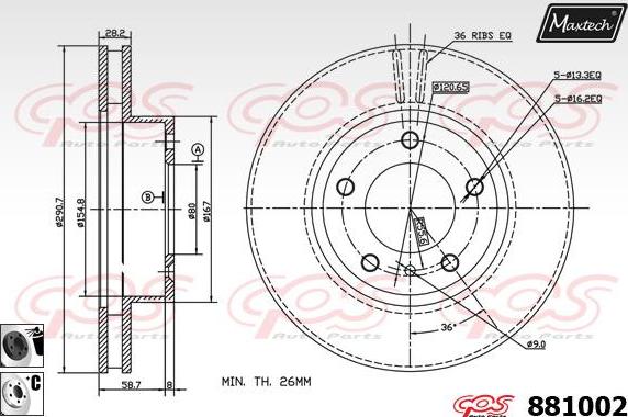 Maxtech 871108 - Disque de frein cwaw.fr