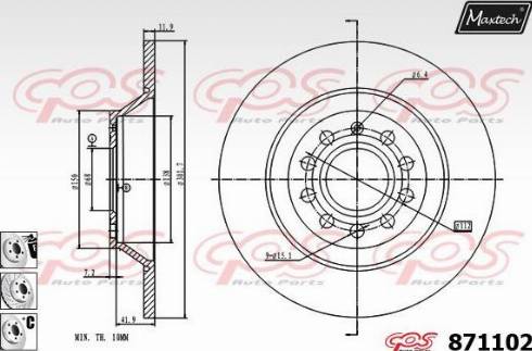 Maxtech 871102.6980 - Disque de frein cwaw.fr