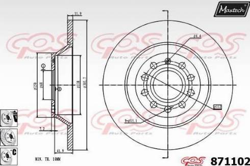 Maxtech 871102.6880 - Disque de frein cwaw.fr