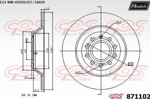 Maxtech 871102.0000 - Disque de frein cwaw.fr