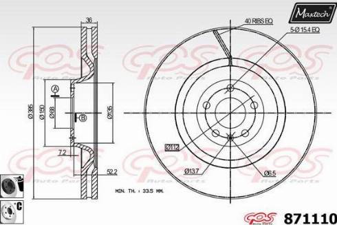 Maxtech 871110.6060 - Disque de frein cwaw.fr