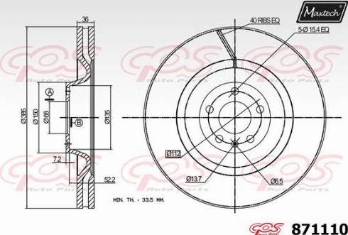 Maxtech 871110.0000 - Disque de frein cwaw.fr