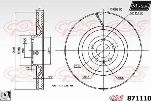 Maxtech 871110.0080 - Disque de frein cwaw.fr