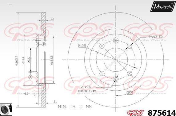 Maxtech 871110 - Disque de frein cwaw.fr