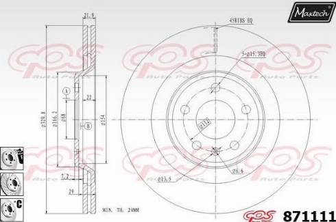 Maxtech 871111.6980 - Disque de frein cwaw.fr