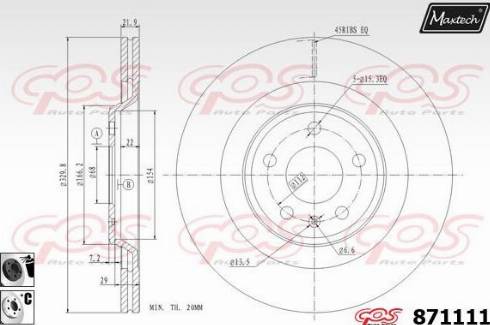 Maxtech 871111.6060 - Disque de frein cwaw.fr