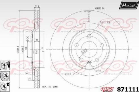 Maxtech 871111.6880 - Disque de frein cwaw.fr