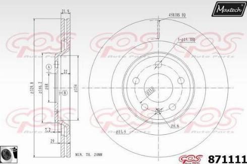 Maxtech 871111.0060 - Disque de frein cwaw.fr