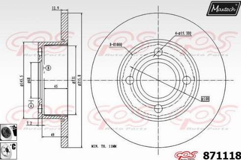 Maxtech 871118.6060 - Disque de frein cwaw.fr