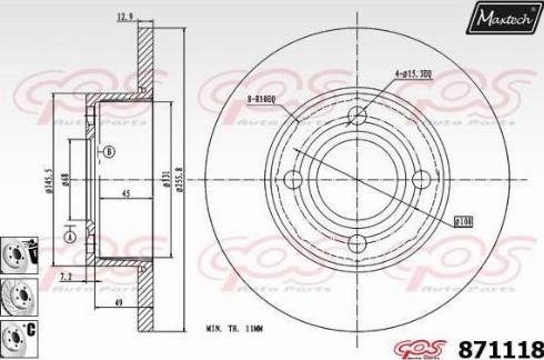 Maxtech 871118.6880 - Disque de frein cwaw.fr