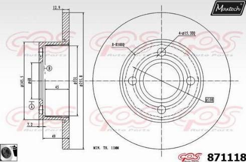 Maxtech 871118.0060 - Disque de frein cwaw.fr