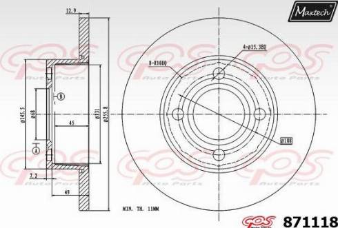 Maxtech 871118.0000 - Disque de frein cwaw.fr