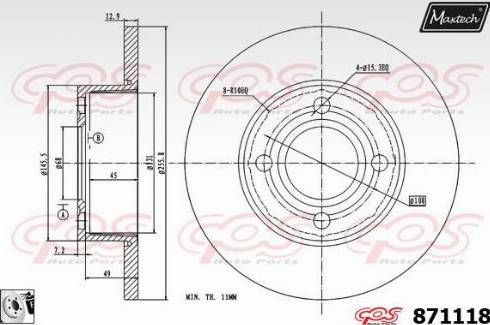 Maxtech 871118.0080 - Disque de frein cwaw.fr