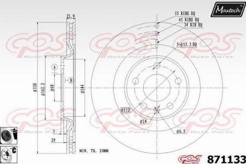 Maxtech 871133.6060 - Disque de frein cwaw.fr