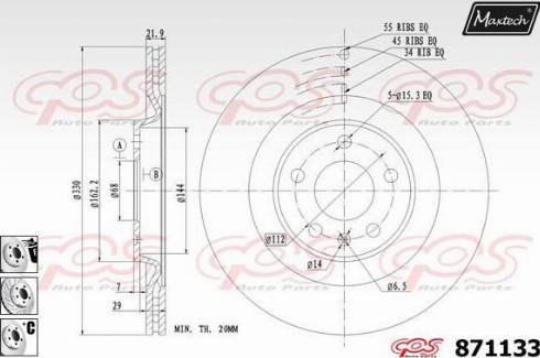 Maxtech 871133.6880 - Disque de frein cwaw.fr