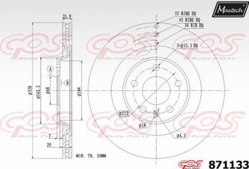 Maxtech 871133.0000 - Disque de frein cwaw.fr