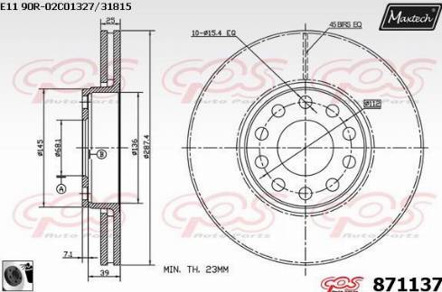 Maxtech 871137.0060 - Disque de frein cwaw.fr