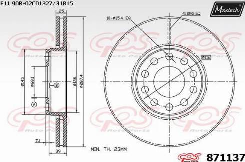 Maxtech 871137.0000 - Disque de frein cwaw.fr