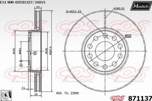 Maxtech 871137.0080 - Disque de frein cwaw.fr