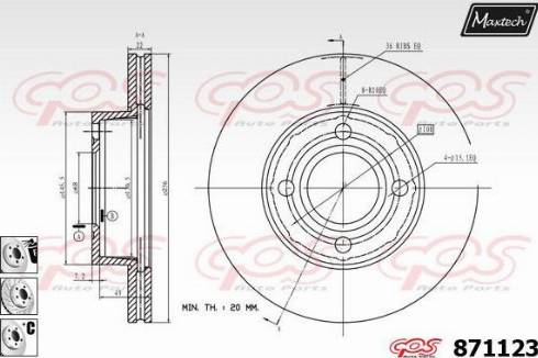 Maxtech 871123.6980 - Disque de frein cwaw.fr