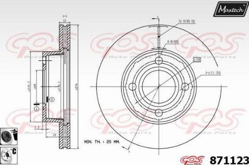 Maxtech 871123.6060 - Disque de frein cwaw.fr