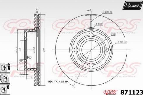 Maxtech 871123.6880 - Disque de frein cwaw.fr