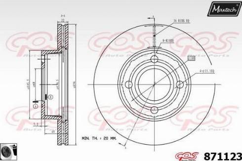 Maxtech 871123.0060 - Disque de frein cwaw.fr