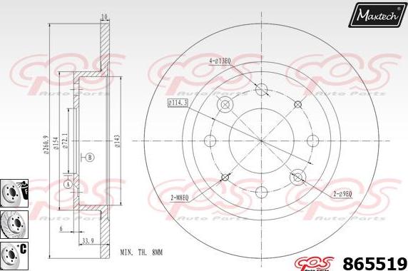 Maxtech 871123 - Disque de frein cwaw.fr