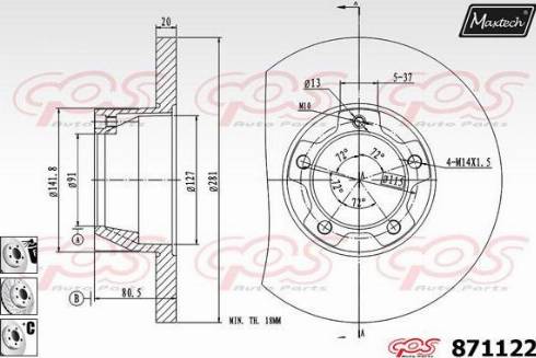 Maxtech 871122.6980 - Disque de frein cwaw.fr