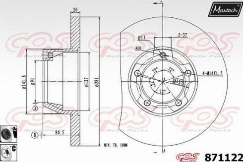 Maxtech 871122.6060 - Disque de frein cwaw.fr