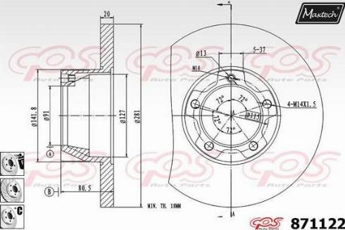 Maxtech 871122.6880 - Disque de frein cwaw.fr