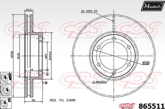 Maxtech 871122 - Disque de frein cwaw.fr