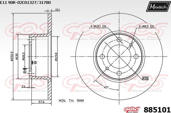 Maxtech 871127 - Disque de frein cwaw.fr