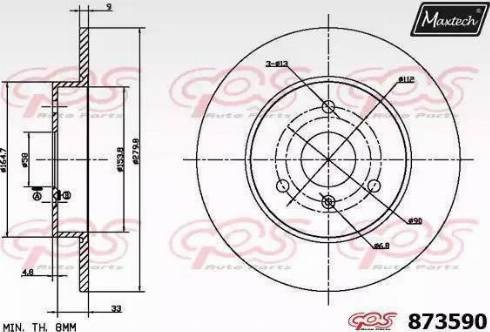 Maxtech 873590.0000 - Disque de frein cwaw.fr