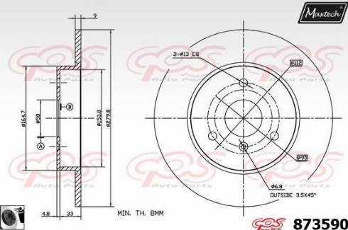 Maxtech 873590.0060 - Disque de frein cwaw.fr