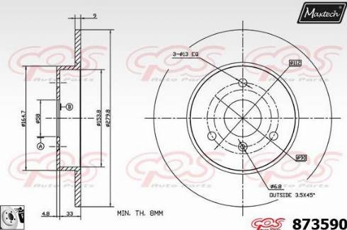 Maxtech 873590.0080 - Disque de frein cwaw.fr